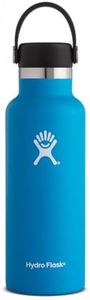 HYDRO FLASK - Water Bottle 532 ml (18 oz) - Vacuum Insulated Stainless Steel Water Bottle with Leak Proof Flex Cap and Powder Coat - BPA-Free - Standard Mouth - Pacific