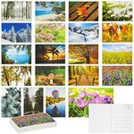 Best Paper Greetings 40 Pack Nature Postcards Bulk, Blank Travel Cards for Mailing, 20 Assorted Scenic Photos, Four Seasons (4x6 In)