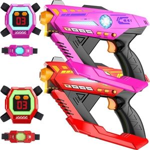 CheerCrew Guns Toy Set of 2 Rechargeable with Infrared Technology for Indoor & Outdoor Play – Fun Birthday Gift for Boys & Girls Ages 8 9 10 11 12+ Years Old