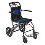 Manual Portable Wheelchair,Aluminum Folding Wheelchairs,Travel Portable Small Lightweight Tour Durable Wheelchair, Easy To Clean Flight Pushes Wheelchair