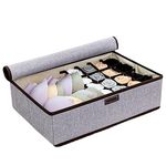 House of Quirk Innerwear Clothing Organizer 16+1 Compartment Non-Smell Non Woven Foldable Fabric Storage Box For Closet (44 X 28 X 12 Cm Linen Grey Cream, Rectangular), Red