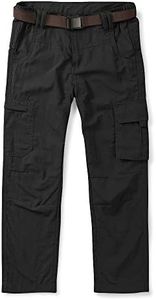 OCHENTA Boy's Quick Dry Pull on Cargo Pants for Little Kids Outdoor Hiking Camping Fishing Black Tag 120-5Y