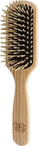 Tek small paddle hairbrush in ash wood with regular pins - Handmade in Italy