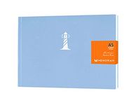 MENORAH - A5 Sketch Book for Artists-140 GSM Dry Mixed Media -(58 Sheets/116 Pages)- Art Journal- (Size-14.8 cm x 21.0 cm)- Hard Bound- Handmade- CASSATA Sketchbook (Sea Blue- Lighthouse)- Landscape