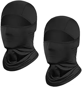 Achiou Balaclava Face Mask, Ski Mask for Men Women Football, Lightweight Sheisty Mask, Ninja Shiesty Sun Hood UV Protection Black