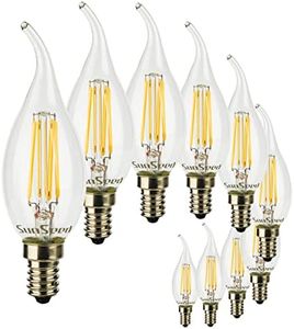 SUNSEED 10x Lampadina E14 Filamento LED 6W Colpo di Vento 806 Lumen Luce Naturale 4000K