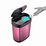 Ninestars DZT-12-13 Automatic Touchless Infrared Motion Sensor Dustbin with Lid| Stainless Steel Bin for Home, Office, Hotel, Bathroom, Kitchen| Fits 2C Batteries | 12 Litres- Burgundy