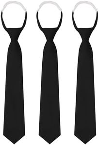 Luckyvestir Black Women's Tie Pre-tied Adjustable Womens Ties 2.75" Skinny Neckties for Women School Uniforms Graduation