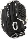 Mizuno girls 12.5" Ball Glove, Black/White Tartan Flex Web, 12.5 US