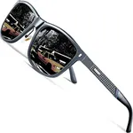 ATTCL Men's Driving Polarized Sunglasses Al-Mg Metal Frame Ultra Light 7001 Gray
