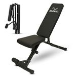 SLOVIC Adjustable and Foldable Gym Bench for Home Workout | Incline Decline Fitness Bench with 7 Positions | Workout Bench for Bench Press, Chest Press, Sit Up | Exercise Bench for Home | Up to 500Kg