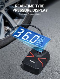 AstroAI 12V Digital Tyre Inflator – Portable Air Compressor Pump