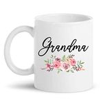 KNITROOT Printed Ceramic Coffee Mug 250 Ml White Color Grandma