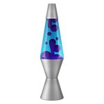 Lava Lamp 2118, Purple Wax, Blue Liquid, Silver Base and Cap, Original 14.5 inch Motion Lamp to Illuminate Your Mood