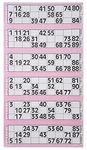 Bingo Flyers sheets of 6 in 3 booklets 450 Tickets 75 Strips 1-90 (Pink)