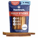 Pawstruck Natural 8-12" Bully Sticks for Dogs - Best Long Lasting, Rawhide Free, Low Odor & Grain Free Dental Chew Treat - Healthy Single Ingredient 100% Real Beef - 1 lb Bag - Packaging May Vary