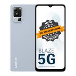 Lava Blaze 5G (Glass Blue, 6GB RAM, UFS 2.2 128GB Storage)| Segment's Most Affordable 5G Smartphone| Ultrafast Mediatek D700 | 50MP AI Triple Camera | 5000 mAh | 6.5" HD+ 90 Hz Display | Clean UI