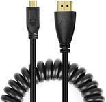 UCEC Coiled Micro HDMI to HDMI Cable, 3.2FT Retractable Cable for GoPro Hero 7 for Raspberry pi 4 Camcorder Monitors Recorder Camera 4k 1080P 3D