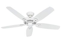 Hunter Fan Builder Elite, 132 cm, Indoor Ceiling Fan with Pull Chain, Snow White Finish, 5 Reversible Blades Snow White, Ideal for Summer or Winter, Model 50565