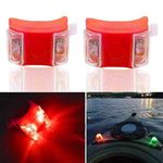 Botepon 2Pcs Boat Kayak Battery Navigation Lights Strobe Safety Lights Boat Bow Lights Stern Lights Red 2pcs