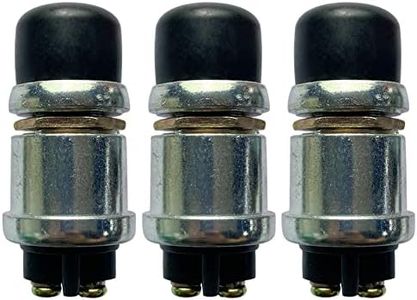 Push Button Momentary Starter Switch, Ampper Heavy Duty Momentary Switch for 12V Engine Start, Horn, Electrical Equipment Ignition and More (Black, Pack of 3)