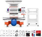 Poolin EOX 15-Needle Commercial Embroidery Machine,20" x 14" Large Embroidery Area,9" Touchscreen with InStitch OS4, Includes Stand and Embroidery Supplies for Small Business