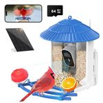 TREEBIRDY Smart Bird Feeder with Camera, 4MP 2.5K Full HD, 64G SD Card, Solar Powered Wireless Video Bird Cam Live, APP Control Instant Notification AI Identify 11000+ Birds Feed Watching Camera