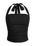 SOLY HUX Women's Ruched Halter Y2K 