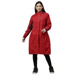 ZEEL Ladies High Neck Raincoat | Waterproof Long Raincoat with Adjustable Drawstring |Womens Rain Coat Lightweight Hooded Rainwear|Outdoor Breathable Rain Jackets | Purple| L | ZKL01