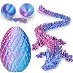 Dragon Eggs with Dragon Inside, 3D Printed Surprise Funny Gifts for Kids, Boys, Girls, Articulated Dragon Fidget Toys for Adults, Executive Desk Toys Office Room Decor (Gradient Light Purple-Red)