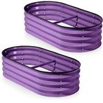 Galvanized Raised Garden Beds Outdoor // 4×2×1 ft (2-Pack) Planter Raised Beds for Gardening, Vegetables, Flowers (Purple) // Large Metal Garden Box