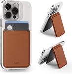 MOFT MagSafe Wallet Card Holder, Adjustable Magnetic Wallet Stand with Open ID Window, Quick Access Flash Phone Stand for iPhone 14/13/12 Series, 2 Card Holder, Brown