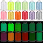 12 Pieces Glow in The Dark Embroidery Machine Thread Colorful Polyester Embroidery Thread 550 Yard Luminary Embroidery Thread Sewing Thread for Embroidery Quilting Sewing Decorations