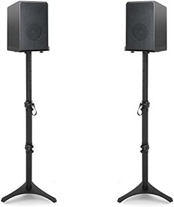 IBVIVIC Soporte de altavoces regulable para cajas de satélite Surround (10 kg, extensible de 78 cm a 104 cm), color negro (par)