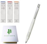 KURU TOGA Advance Upgrade Model 0.3mm Ivory body + HB/B/2B Refills, Sticky Notes Value Set