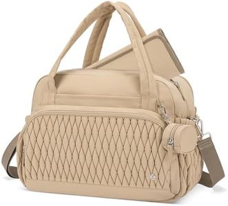 Telena Tote Diaper Bags, Travel Crossbody Large Capacity Hospital Bag for Women Labor Delivery with Pacifier Case Khaki