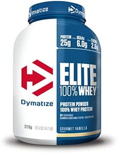 Dymatize Elite 100% Whey Gourmet Vanilla 2170g - Polvere ad alto contenuto di proteine e basso zuccheri del siero latte BCAA