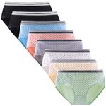 Anntry Teen Girls Knickers Soft Cotton Underwear Mid Waist Solid Panties for Teenager Age 10-16 (Pack of 8)