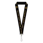 Lanyard The Lord of the Rings One Ring Inscription Black Gold, The Lord of the Rings, 22" x 1"