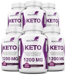 6 X KETO BHB 1200mg PURE Ketone FAT BURNER Weight Loss Diet Pills Ketosis 