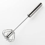 Egg Whisk for Cooking Stainless Steel Semi-automatic Hand Push Mixer Stirrer Egg Beater Blender Kitchen Gadget (1)