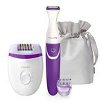 Philips Satinelle Essential Corded Compact epilator Incl. Bikini Trimmer, Brp505/00, 1 Count