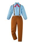 InBakjade Pioneer Boy Costume Villager Boys Cosplay Costume Halloween for Kids(M)