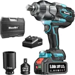 Seesii Cordless Impact Wrench, 1180Ft-lbs(1600N.m) High Torque Impact Gun 3/4", Brushless Impact Wrench w/ 5.0Ah Battery & Fast Charger, Electric Impact Wrench for Truck, Heavy-duty Project, WH1000