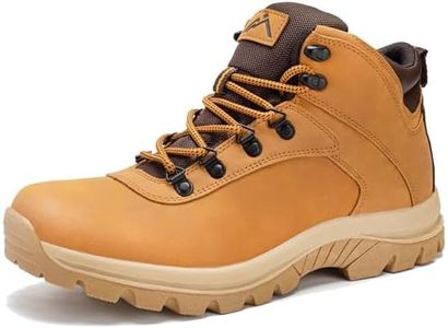 CC-Los Men's Waterproof Hiking Boots Mid-top Boots Lightweight Non-slip High-Tracton Grip Wheat Size 12-12.5