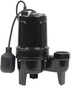 GarveeTech 3/4HP Sewage/Effluent Grinder Pump, Cast Iron Submersible Water Sump Pump, Stainless Steel Sump Pump With Float Switch, Heavy Duty Sump Pump for Sump Basin, Basement, Residential Sewage