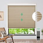 Sunbox Motorized Cordless Cellular Shades Honeycomb Blinds, Light Filtering Window Shades,for Smart Home and Office, Customized Size, Light Grey