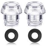 Coffee Percolator Knob Plastic Replacement Top with Washer Rings Compatible with Farberware Coffee Percolators Transparent Coffee Percolator Top Replacement for Coffee Percolator (2 Sets)