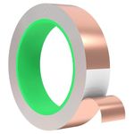 HASTHIP® Copper Foil Tape Roll, Masking Tape for Wrapping & Ainsulating Wire, Cuttable Self-Adhesive Conductive Tape - High Temperature Resistant Electromagnetic Shielding Copper Tape (2CMx20M)