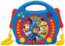 Lexibook PAW Patrol Helper on Four Paws Chase CD Player with 2 Integrated Mics, Programming Function, Headphone Jack, for Kids, AC Power or Battery, Blue/Red, Auxiliary
